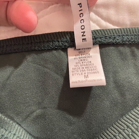 ROBIN PICCONE dark green, ribbed-fabric swimsuit bottom - Picture 4 of 4